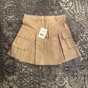 Bohme Beige Pleated Mini Skirt
